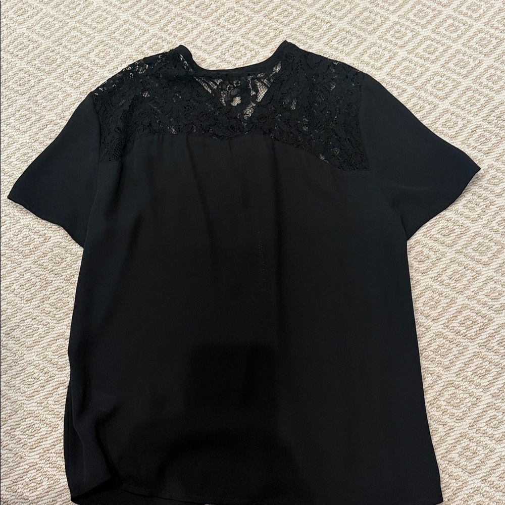 1. State (Nordstrom) Black Lace Accent Blouse